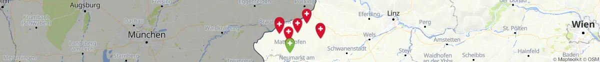 Map view for Pharmacies emergency services nearby Moosbach (Braunau, Oberösterreich)